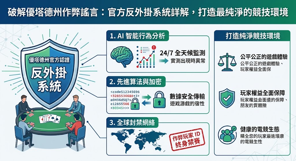 破解優塔德州作弊謠言:官方反外掛系統詳解,打造最純淨的競技環境武財神娛樂城APP下載送體驗金!