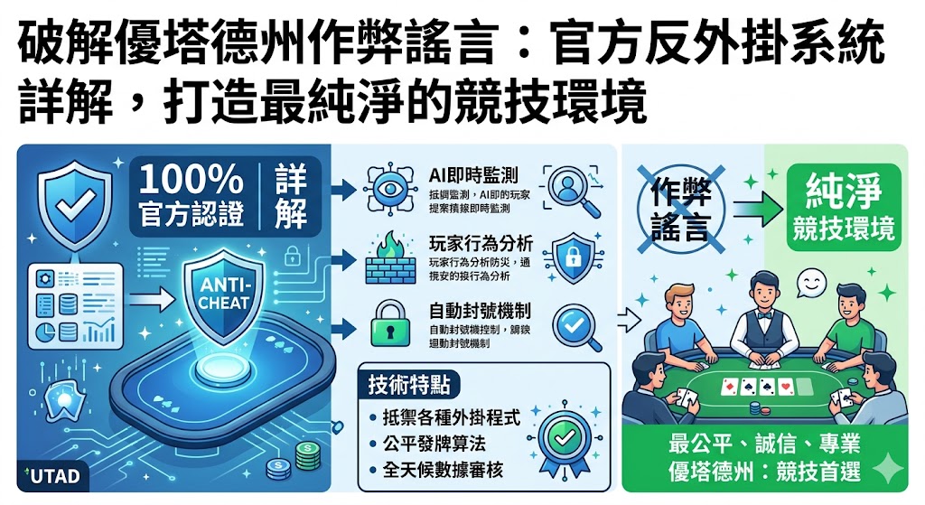 破解優塔德州作弊謠言:官方反外掛系統詳解,打造最純淨的競技環境武財神娛樂城APP下載送體驗金!